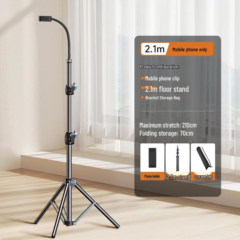 Multi-Device Floor Stand: Adjustable Overhead Tripod for Tablets & Phones