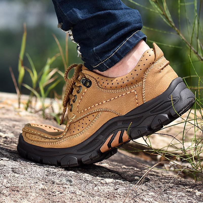High Quality Men's Handmade Leather Casual Shoes Comfortable Sneakers