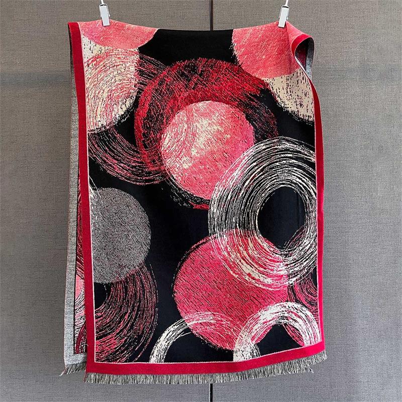 Winter Warm Cashmere Scarf for Women Luxury Print Pashmina Shawl Wrap Neckerchief Female Bufanda Echarpe Design Headband