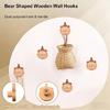 User Friendly Wooden Animal Hooks Damage Release Installation Works On Any Smooth Surfaces Decorative Wall Hooks
