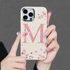 Cherry Blossom Letters Case,suitable for iPhone 16 15 14 13 12 11 Pro Max X XS XR