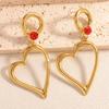 New heart-shaped minimalist hollowed-out earrings, pendants, round alloy stud earrings, light luxury style earrings and earrings