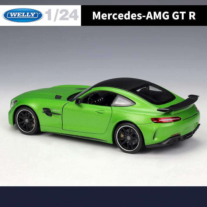 Welly 1/24 Mercedes Benz AMG GT R Alloy Sports Car Model Diecast Metal Racing Car Vehicles Model Simulation Collection Kids Gift