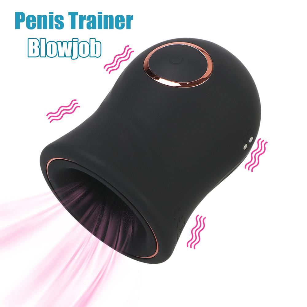 Männlicher Masturbationsbecher Erotischer Magischer Massagegerät Penis Trainer Verzögerte Ejakulation Oraler Blowjob Sexspielzeug Für Männer 12 Modi Vibrator