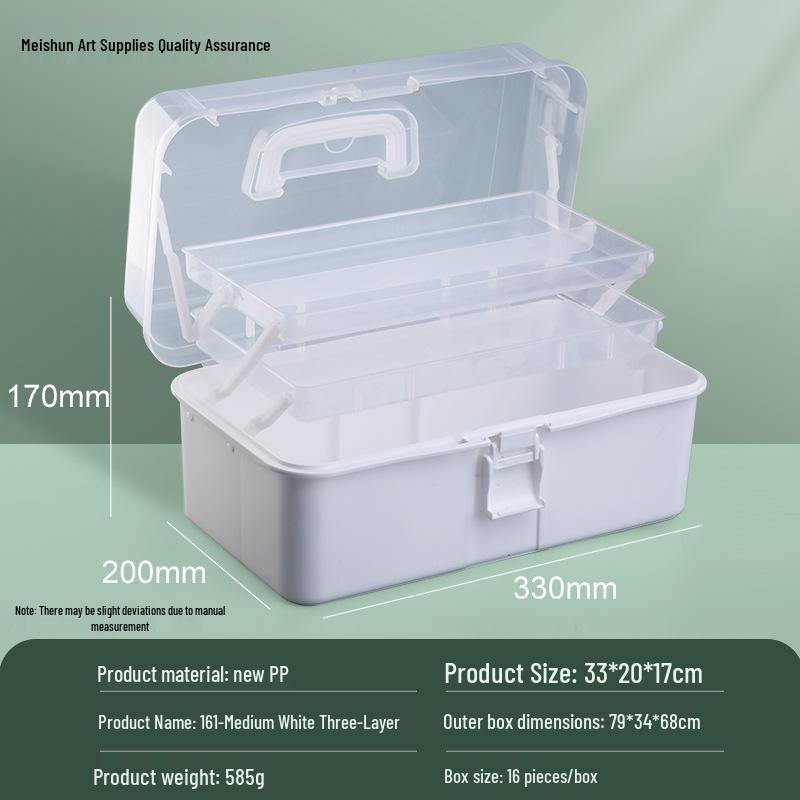 Foldable Three-Tier Extra Large Guka Nail Art & Tool Storage Box for Art Students