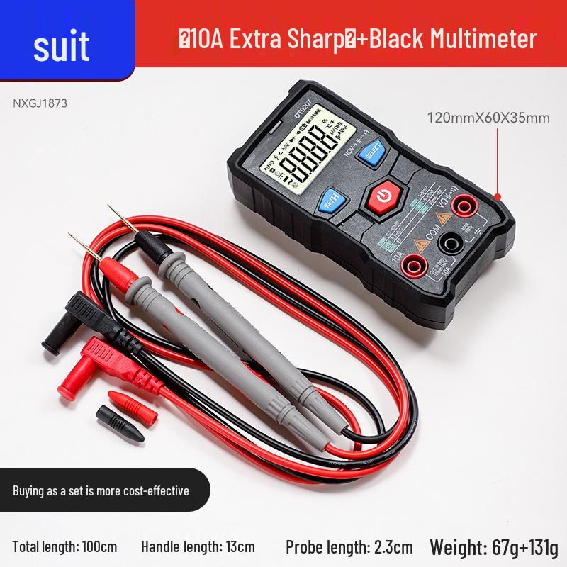 High-Precision Multimeter Test Leads with Sharp Probes and Silicone Wires
