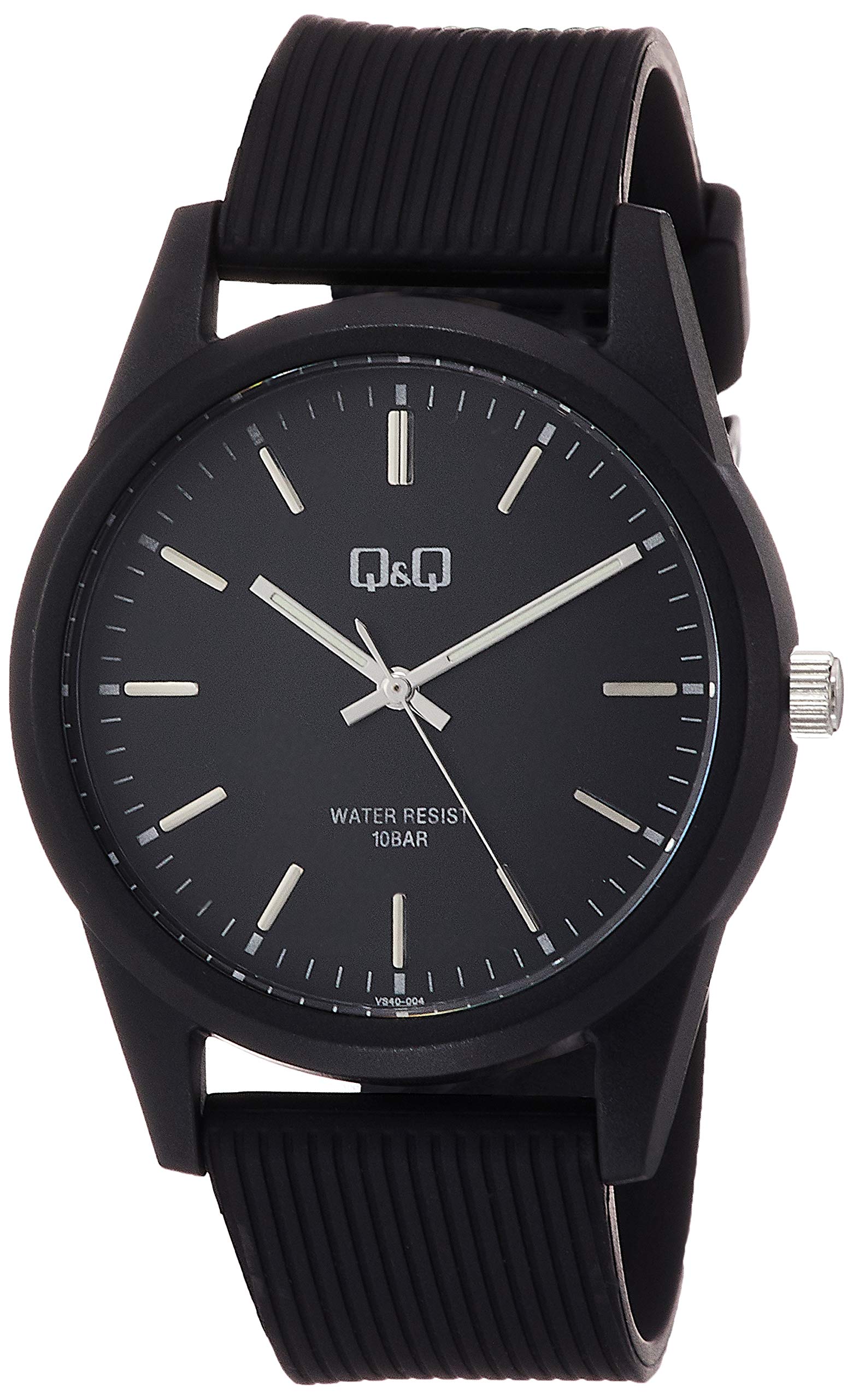 

Citizen Analog Waterproof Wristwatch with Urethane Black Q&Q VS40-004 Men s Strap,