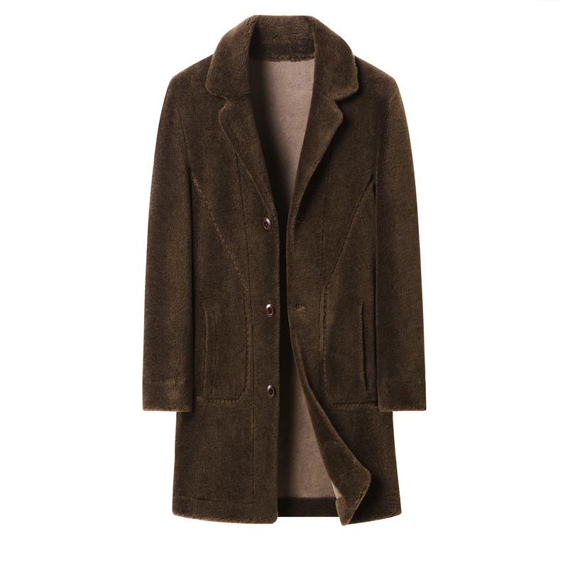 Men's Double-Sided Fur Coat - 2025 Winter Fashion for Middle-Aged Casual Wear