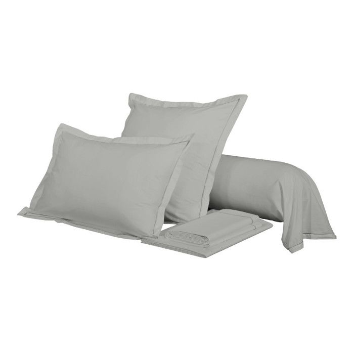 Taie de traversin percale de coton peigné "Julian" Coton Pur - 45x185 - Julian Ardoise