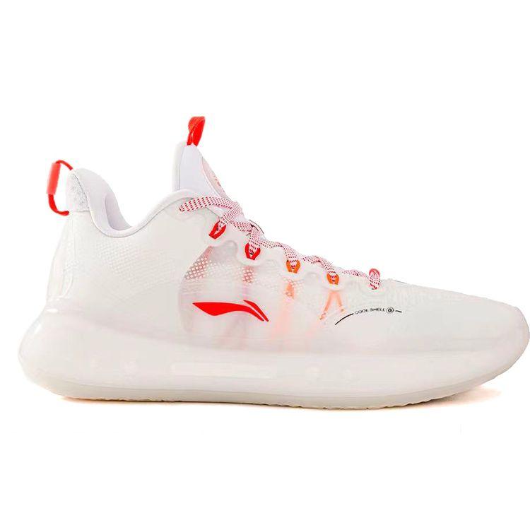 Li Ning Yu Shuai 14 Comfortable Daily Shock Absorption Wear Resistant Support Low Top Basketball Shoes Unisex sneaker White Red ABAR123-5