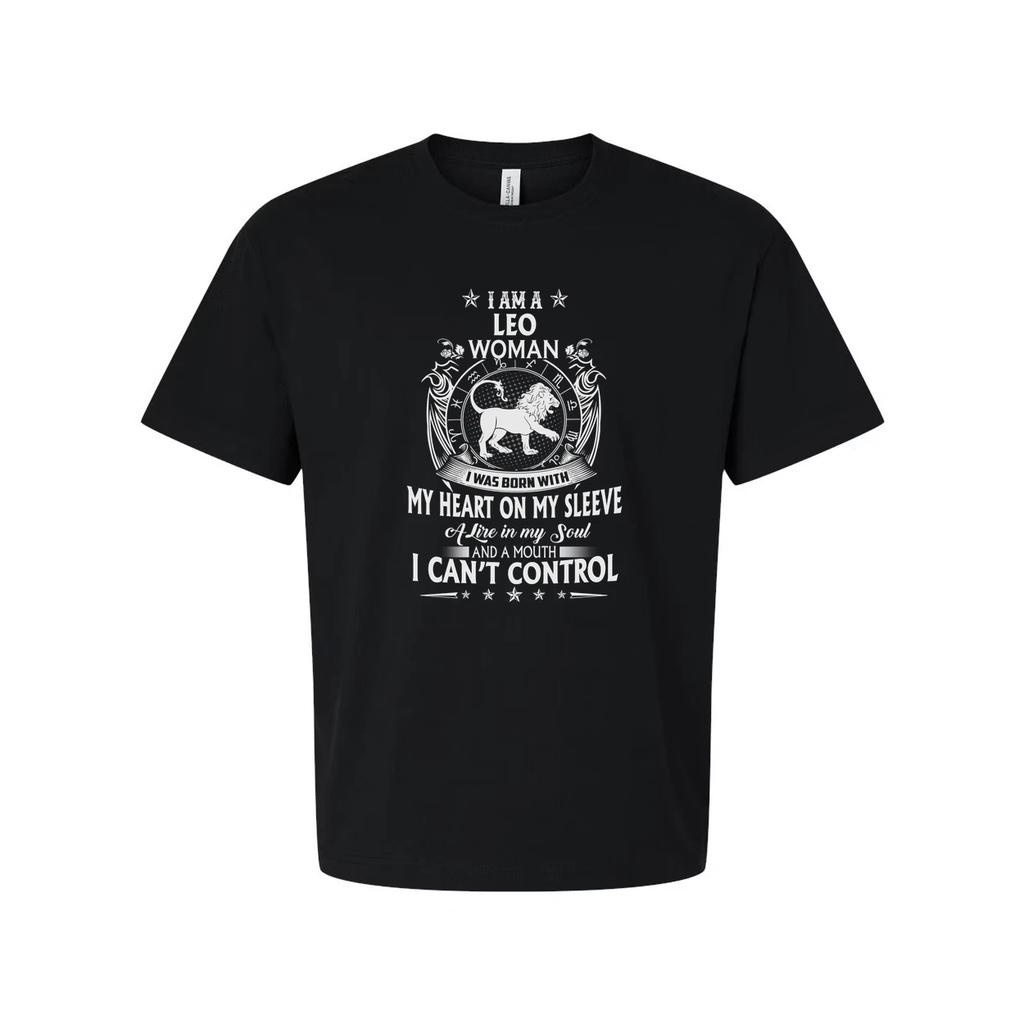 Leo Zodiac Woman Unisex T Shirt With Crest Emblem And I Am A Leo Woman Quote Gra
