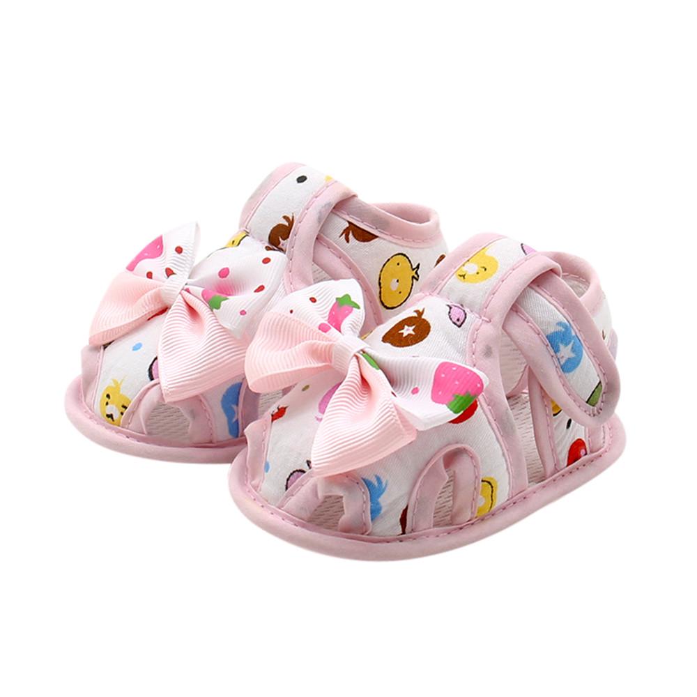 Newborn Infant Baby Girls Summer Bow Soft Sole Toddler Anti-slip Shoes Sandals