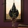 Mysterious Atmosphere Plant Display Bat Shaped Hanging Planter, Gothic Pot for Indoor Outdoor Garden Fantasy Style Porch Wall Decor, Unique