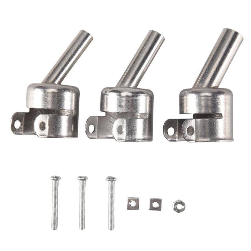 A96I-3Pcs 45 Degree Hot Air Nozzles 7/8/10Mm Curved Nozzles Replaceable For 850 Hot Air Soldering Station