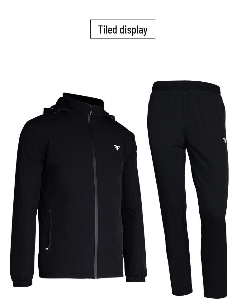 Men's Hooded Quilted Tracksuit - Autumn/Winter Casual Two-Piece Set