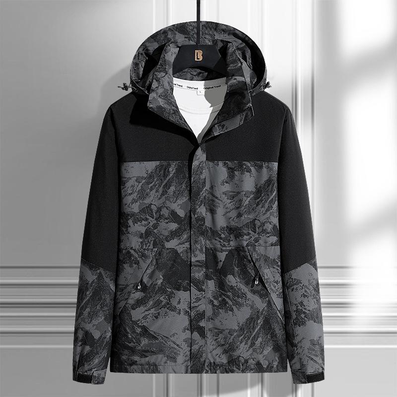 

Куртка для спорта, кемпинга, рыбалки, повседневная куртка для пары, осень и зима, новая свободная куртка с капюшоном, мужская ветровка M