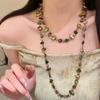 Vintage Bohemian Multicolored Shell Beaded Double-Layer Necklace Trendy Vacation Stacking Long Necklace Jewelry