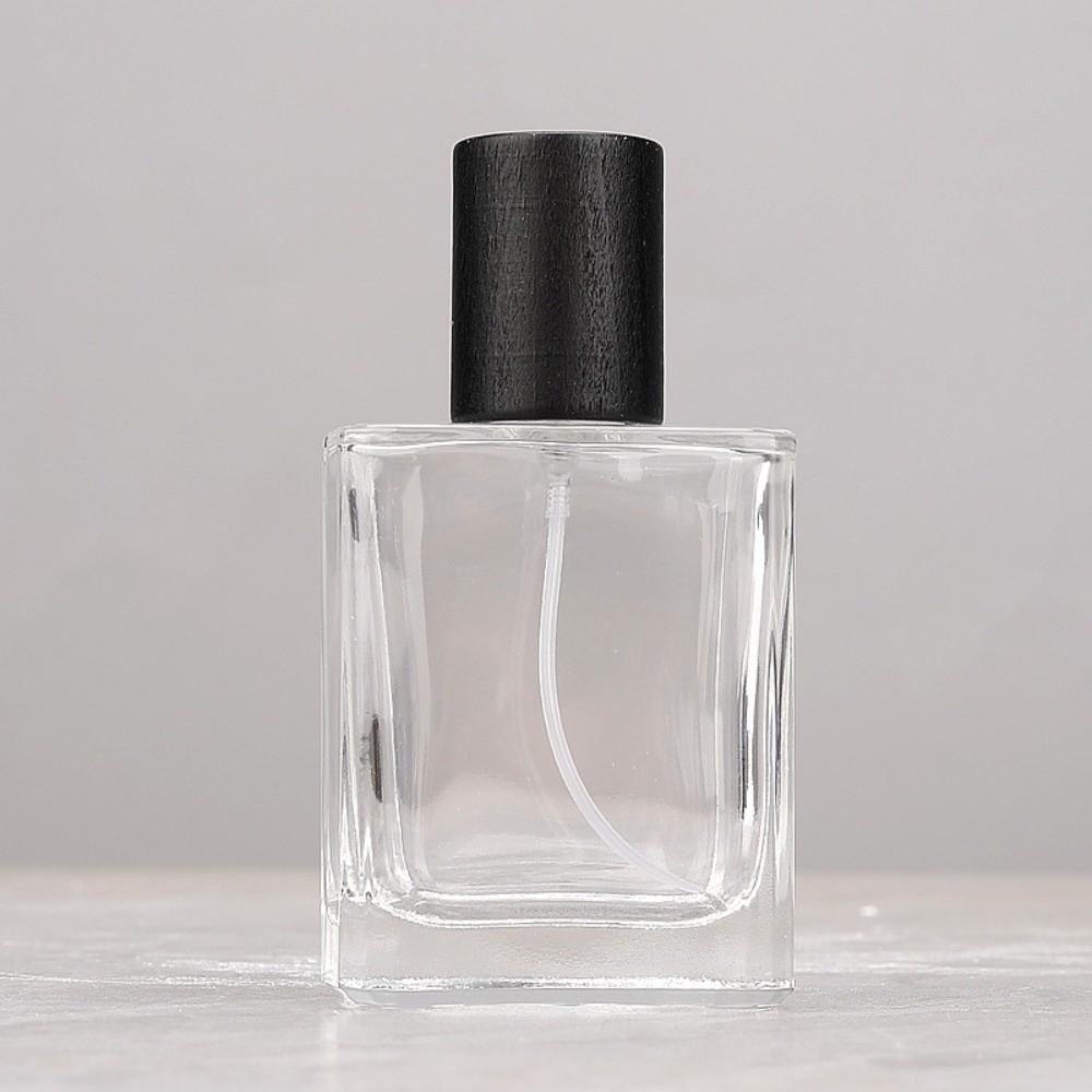 Square Shape Glass Perfume Bottle 30ml Cosmetic Container Portable Refillable Atomizer