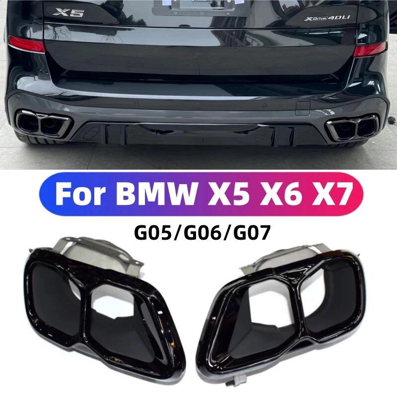 Black Stainless Steel Exhaust Tailpipe Tip for BMW X5 G05/X6 G06