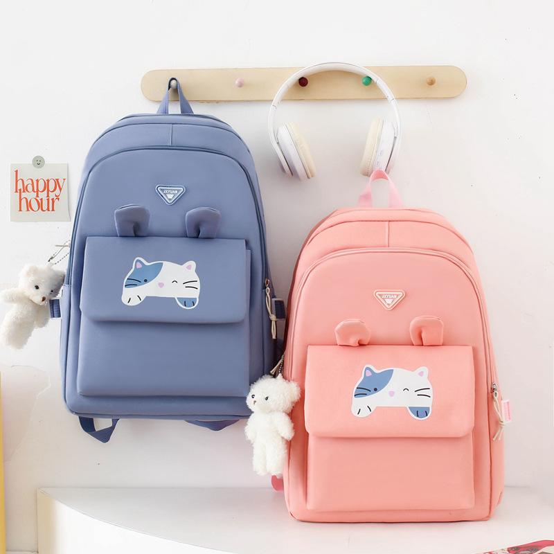 New five-piece backpack fashion trend casual style simple student bag large capacity backpack