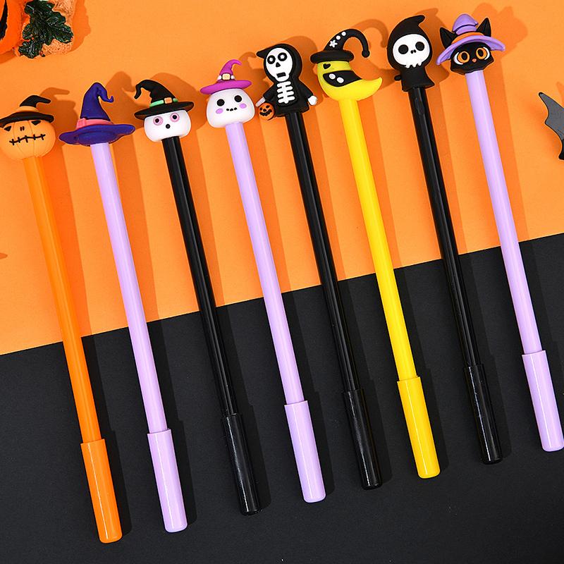 5/10PCS Random Mixed Pattern Halloween Elements Gel Pen Creative Pumpkin Ghost Zombie Decorative Neutral Pens Fun Stationery ZYF