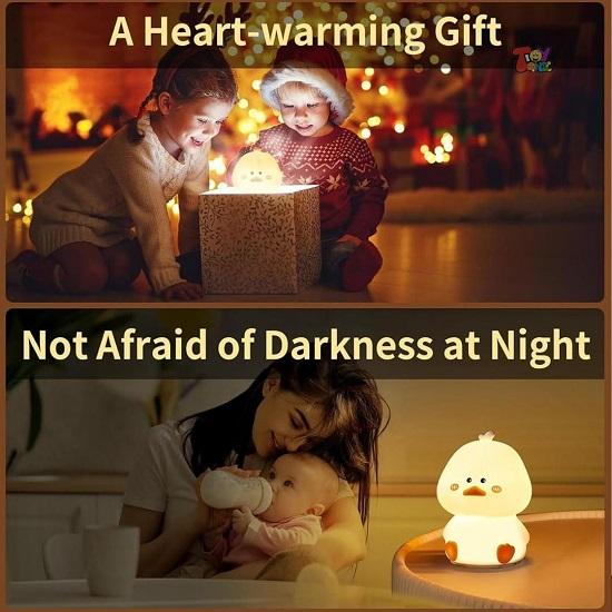Silicone Duck Night Light for Kids  Rechargeable Touch Led Lamp Color Changing, Soft Bedside Cute Lamp for Bedroom, Babies, Gift, Nursery Room Decor
