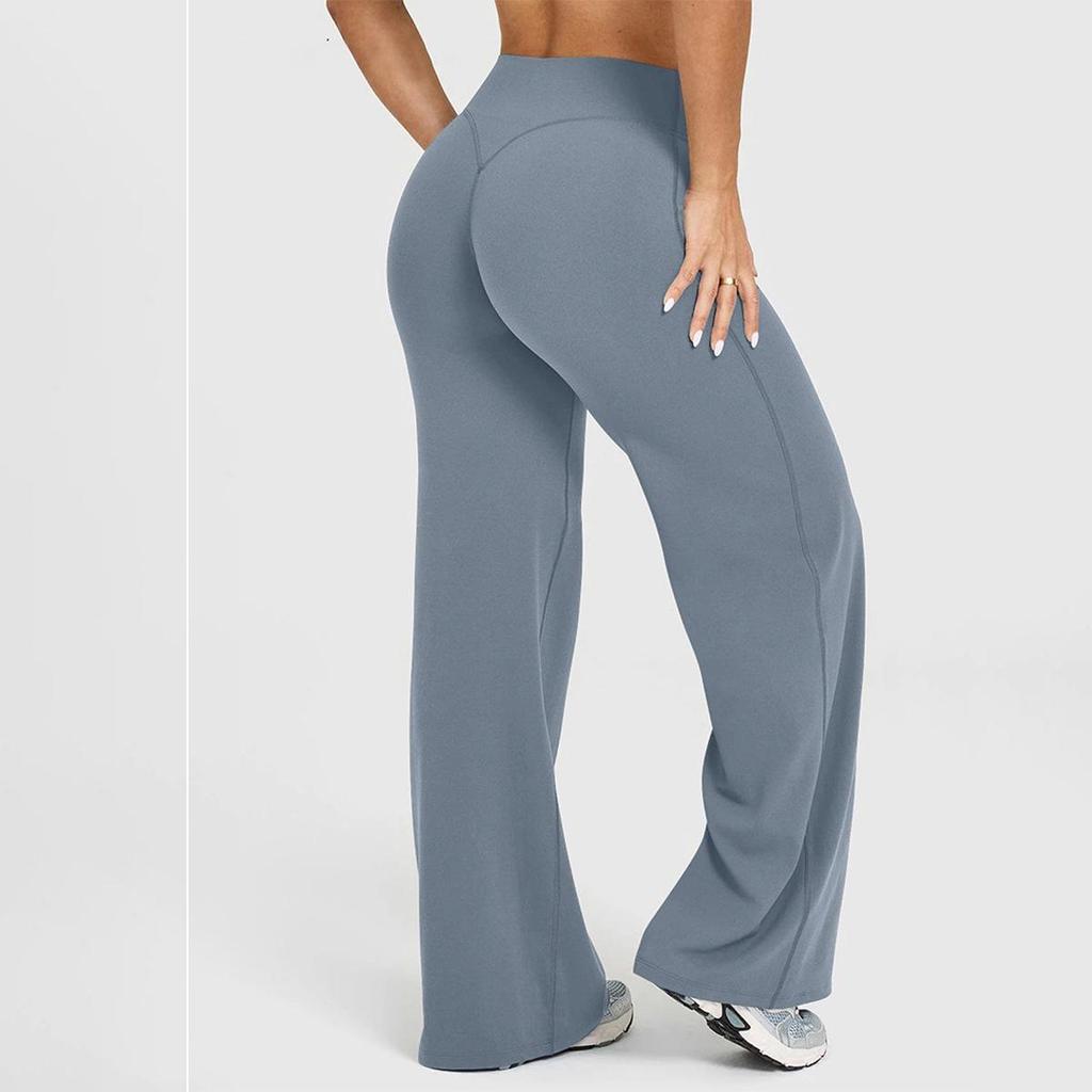 Women's High-Waist Wide-Leg Yoga Pants - Loose Fit, No Visible Lines, Ideal for Outdoor Activities