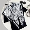 New light luxury flower sketch 91 imitation silk large square scarf fashion tube top retro printing versatile twill silk scarf
