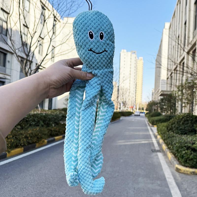 Pet dog dog vocal plush toy gnawing teeth interactive toy cute octopus octopus зелёный