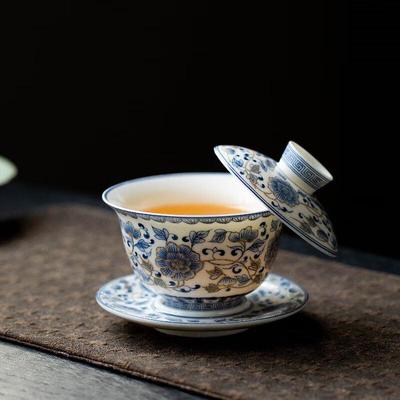Simeitang Dehua Weißporzellan Schwebende Gaiwan