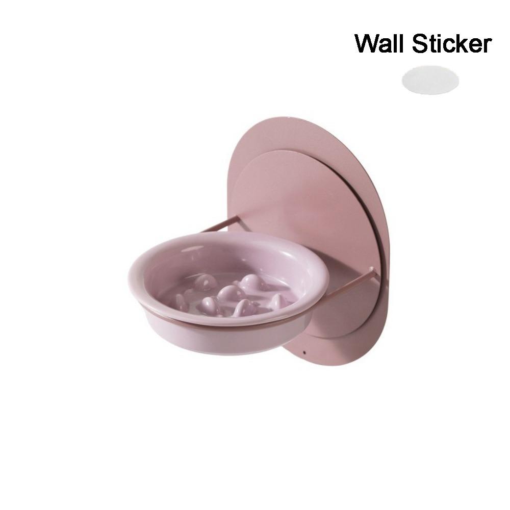 Wall Mounted Ceramic Cat Bowl Neck Protection Detachable Elevated Cat Water Bowl with Magnetic Stand Adjustable Height