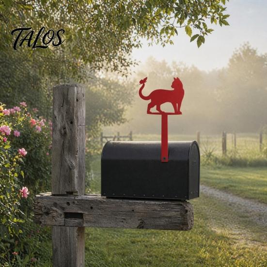 Talos Yard Eisenbeschilderung mit festen Löchern, Metall Katze Schmetterling Dekoration, Outdoor Briefkasten Schild für Holz Leder Briefkästen