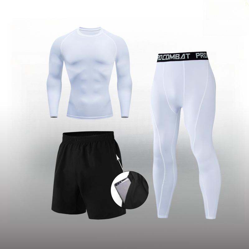 Men's Cross-Border Fitness Compression Set: Tight Base Layer for Sports, Basketball, Football, Running, and Yoga.