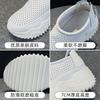 Dad Shoes Summer New Leather Thick-soled Heightening Small Breathable Hollow Hole Shoes