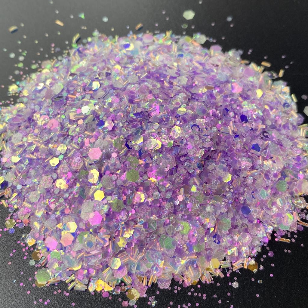 1kg Bag Glitter Chunky Iridescent Holographic Glitter Bulk for Snow Globe Cup DIY Gift Craft Glitter