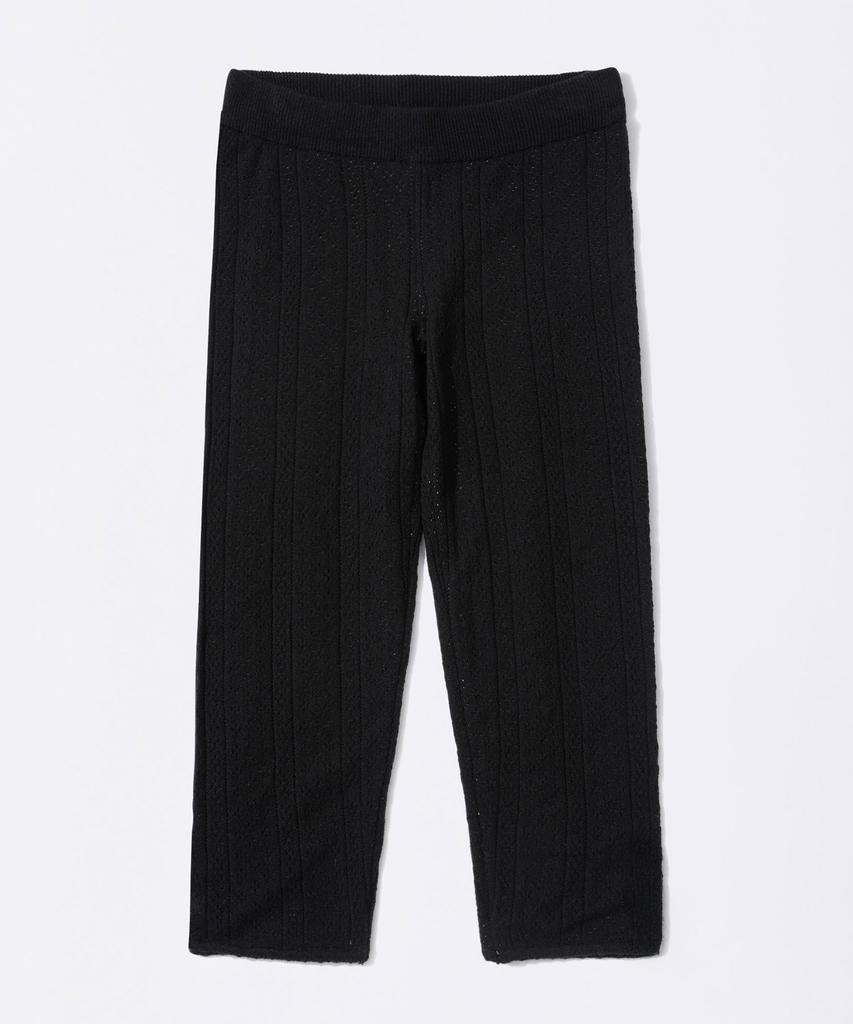 SCULPTOR Eyelet Knit Capri Pants Black