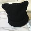Hanyu Winter Women Cute Cat Ears Knitted Hat Ladies Casual Warm Beanie Wool Cap