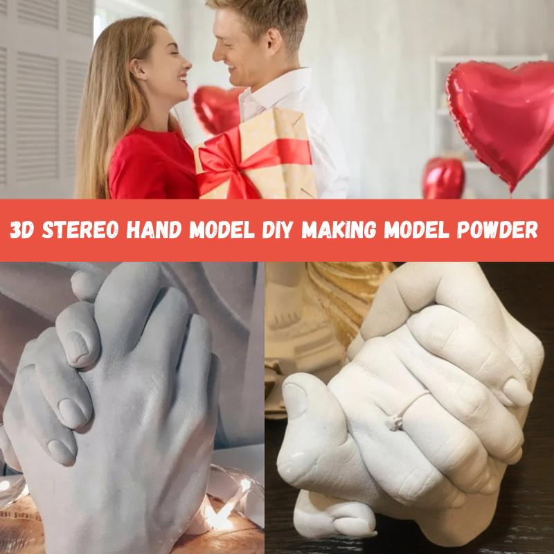 DIY Gips Handabdruck Set 3D Handform Skulptur Gedenkstück für Paar Familie Geschenk Handgemachtes Bastelset