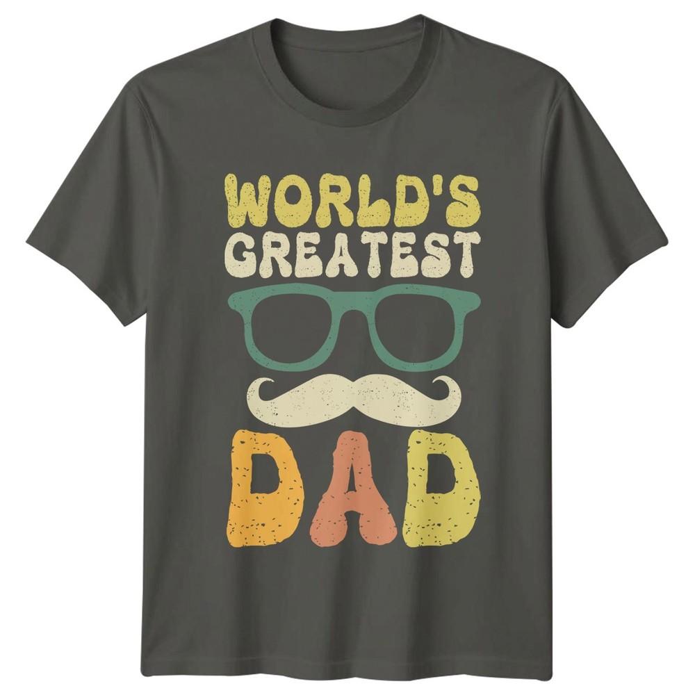Worlds Greatest Dad Unisexs TShirt Retro Fatherhood Fathers Day Gift For Him S