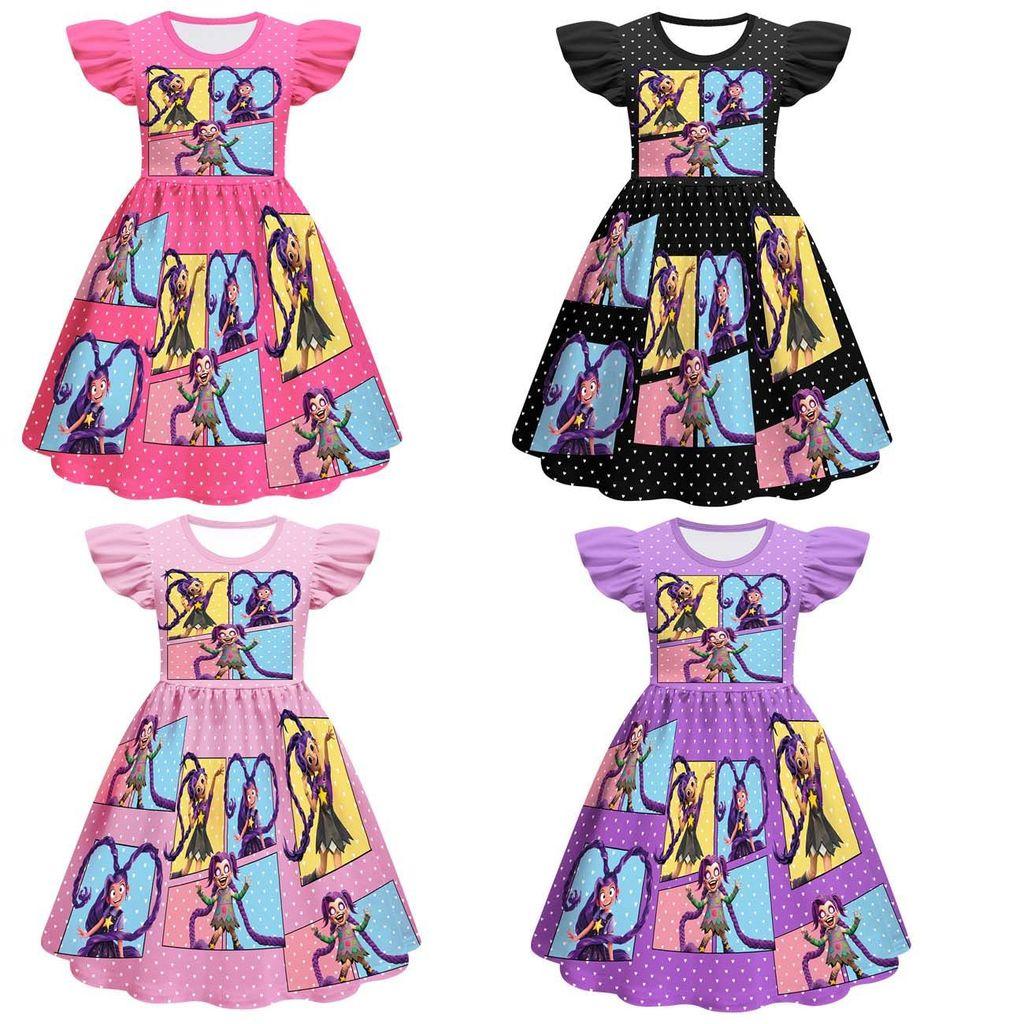 83140 Vestito a Pois con Volant e Treccine Lily Lovebraids per Bambine