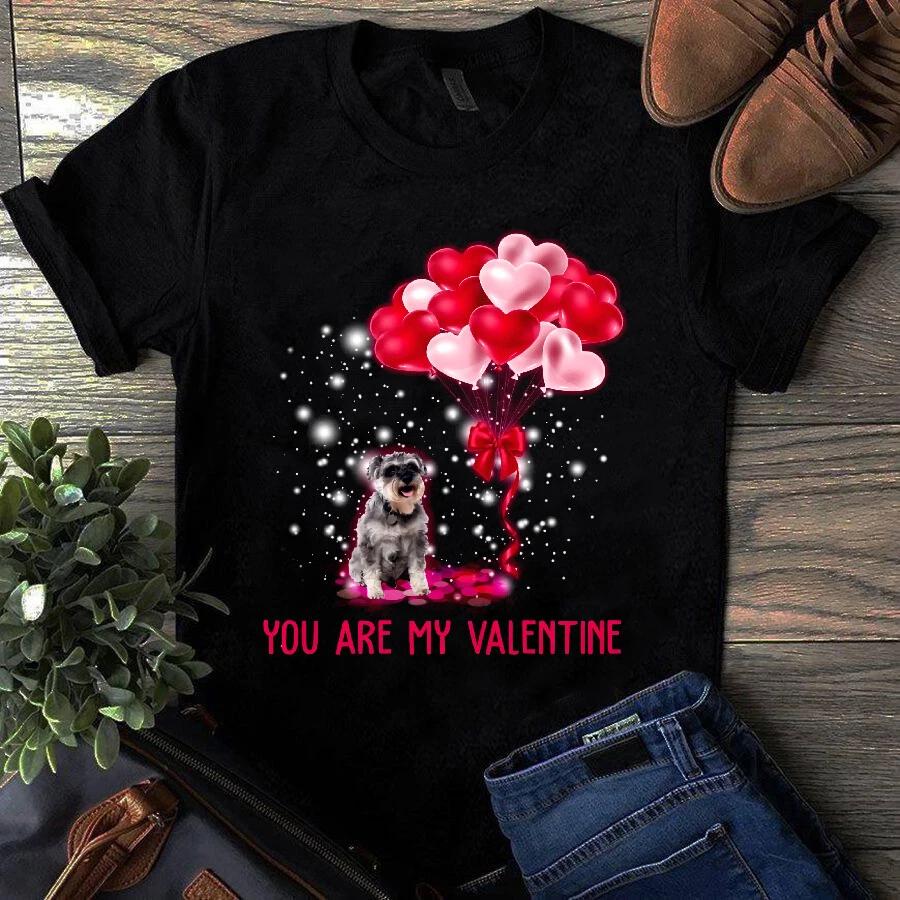 You Are My Valentine Schnauzer Dog Christmas Men s and Women s T-shirts S