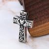 Cool Stainless Steel Irish Celtic Trinity Knot Claddagh Cross Pendant Necklace