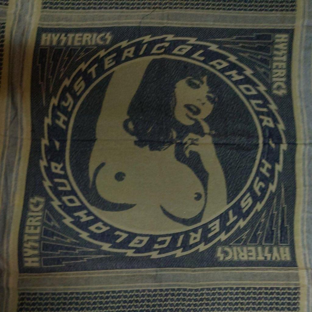Used HYSTERIC GLAMOUR Large Stole Hys Girl Vixen Girl Moss Green