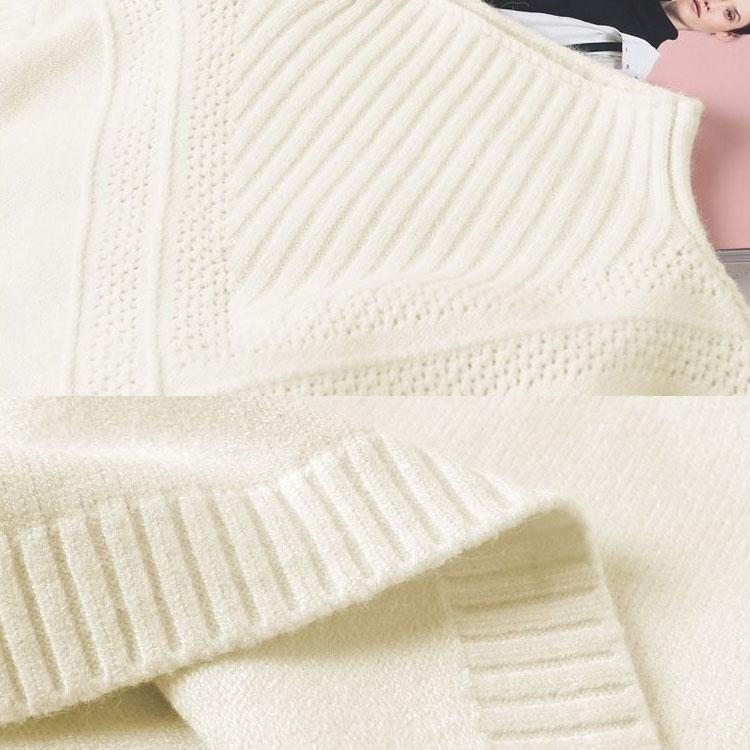 Korean Sweater Women Half Turtleneck Pullover Mid-length Knitted Sweater Women's Knitwear Solid Color Thick Jumper Sweater Autumn and Winter