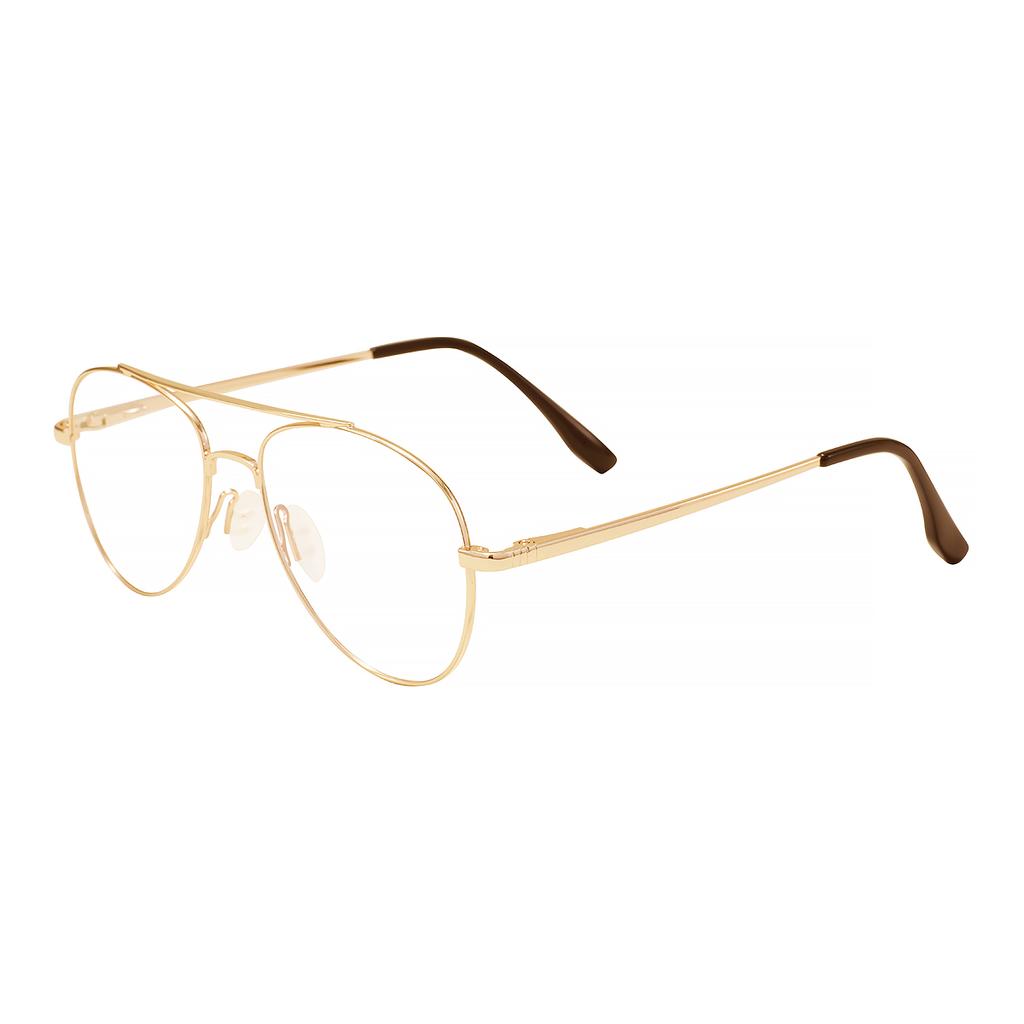 Men Women Double Bridge Eyeglasses Frame Metal Full Rim Pilot Glasses Frame With Spring Hinge For Optical Prescription Lenses