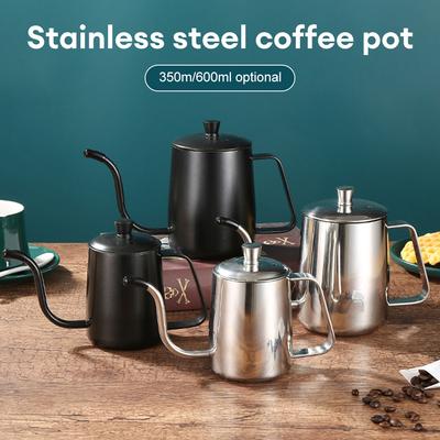 350ml 600ml Drip Kettle Coffee Tea Pot Non-stick Coating Food Grade Stainless Steel Gooseneck Thin Mouth Coffee Drip Kettle