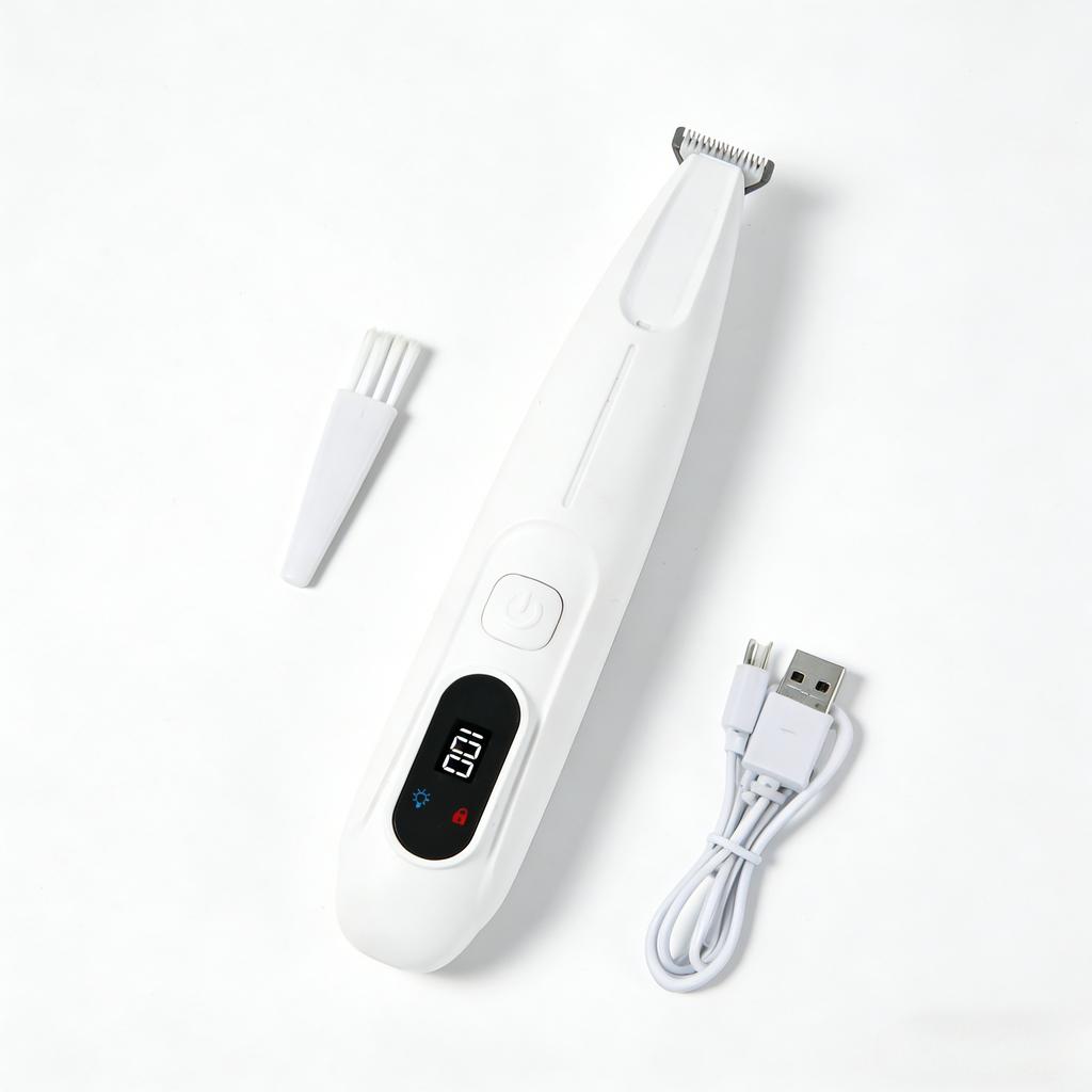 Dogs Cats 2 In 1 Grooming Kit Pet Hair Trimmer with LED & UV Light, Waterproof Electric Shaver