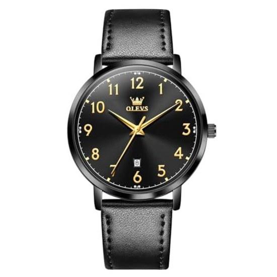 OLEVS Mens Watch Business Casual Roman Dial Waterproof Luminous Function Analog Quartz Date Gift