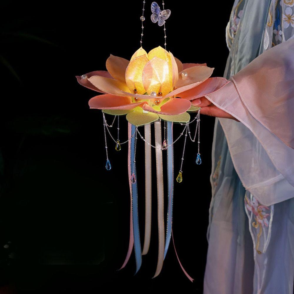Blossom Lotus Flower Lanterns Glowing Rabbit Lotus Lantern  Festival Gift