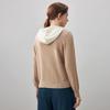 Kemengboka Women's Hooded Colorblock Cashmere Sweater